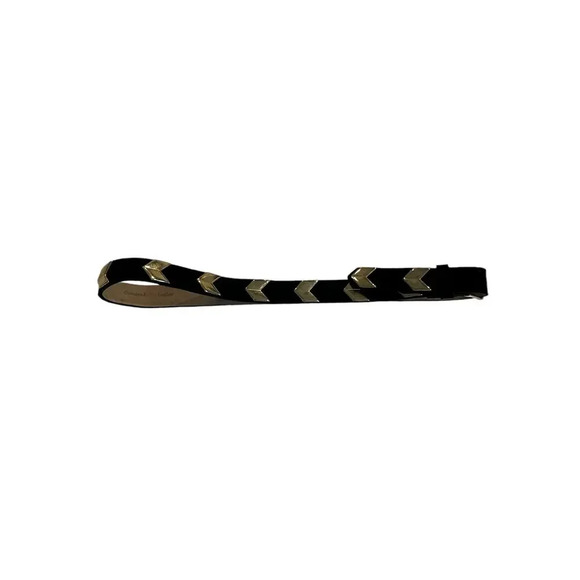 Vintage Banana Republic Black Gold Italian Leather Belt Size Small - Picture 1 of 6